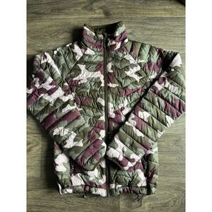 Columbia Women's Powder Lite Omni Heat Jacket Green‎ Pink Camouflage Size XSmall